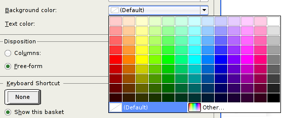 Select a Basket Background Color